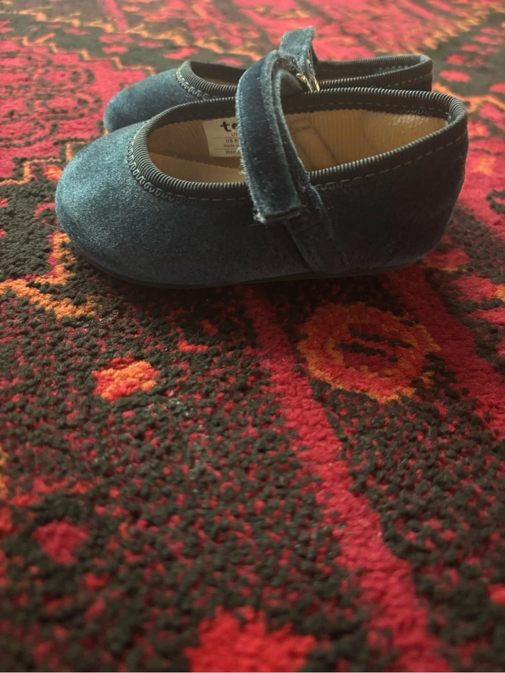 Ten Little Blue Velvet Mary Jane Kids Shoes